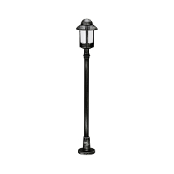 Path light Country style Night watchman Type No. 4141, IP44, height 120cm, E27 QA55 max. 57W, cast alu, black-silver