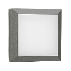 Outdoor LED Wall and Ceiling luminaire Type No. 6560, IP54 IK08, 19 x 19cm, 8W 3000K 880lm, cast alu opal glass, anthracite