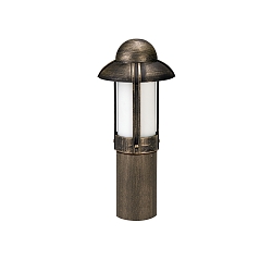 Pedestal luminaire Country style Night watcher Type No. 0531, IP44, 50cm, E27 QA55 max. 57W, cast alu, glass, brown brass