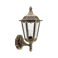Outdoor Wall luminaire Country style Type No. 1818, standing with wall bracket, IP23, E27 QA55 57W, brown brass