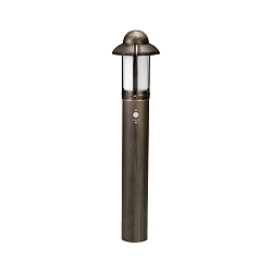 Path light Country style Night watchman Type No. 2025 with motion sensor, IP44, 90cm, E27, cast alu / opal, brown brass