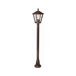 Path light Country style modern Type No. 4129, IP44, 135.5cm, E27 QA55 max. 57W, cast alu, acrylic glass, brown brass matt