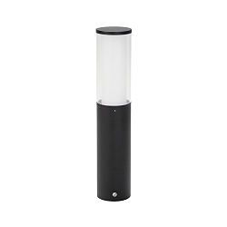 Pedestal luminaire Type No. 0545, IP44, 50cm, E27 max. 20W (LED), stainless steel / acrylic glass / inside opal, black matt