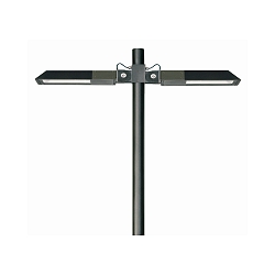 LED Vario III Mast light 0807 - street light optics, 2 flames, IP65, 113.2W 3000K 7600lm, tiltable +/- 45�, black