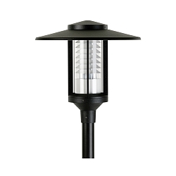 Outdoor LED Mast light Type No. 0808, Pitched roof with skylight, 1 flame, 52W 3000K 4150lm, black / clear