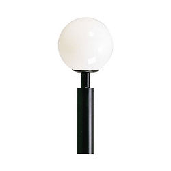 Outdoor Ball top light Type No. 0858 for � 6cm Mast light, � 50cm, E27 A65 max. 150W, cast alu, black / plastic white