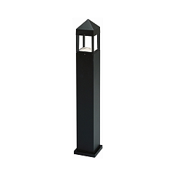 Bollard light Type No. 2016, IP44, height 90cm, R7s QT-DE max. 80W, cast alu / opal glass, black matt