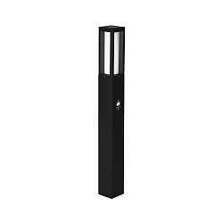Bollard light Type No. 2066 with motion sensor 90�, IP44, height 90cm, E27 max. 20W (LED), cast alu / opal glass, black matt