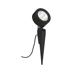 LED Ground spike Spot Type No. 2390, IP54, 12W 3000K 1200lm 30�, rotatable and pivotable, dimmable, cast alu, black matt