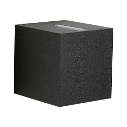LED Outdoor Wall Spot Type No. 2416 - 2-sided, tight/wide, square, IP44, 230V AC/DC, 13.4W 3000K 1200lm, lens + glass, black
