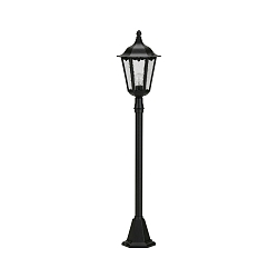 Path light Country style Type No. 4142, height 115cm, E27 QA55 max.57W, cast alu / cathedral glass, black