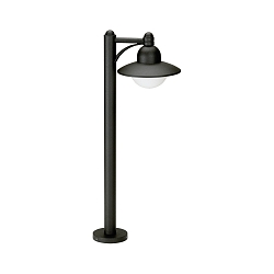 Path light Country style Hat shape round Type No. 4150, IP44, 90cm, E27 QA55 max. 57W, cast alu / opal glass, black matt