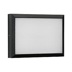 Outdoor LED Wall and Ceiling luminaire Type No. 6403, IP54 IK08, 26 x 19cm, 16W 3000K 1600lm, dimmable, black matt