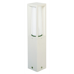 Pedestal luminaire Type No. 0508, IP44, height 50cm, E27 max. 20W (LED), cast alu / opal glass, white