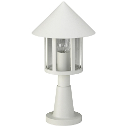 Pedestal luminaire Country style conical roof modern Type No. 0539, 48cm, IP44, E27 QA55 max. 57W, cast alu / clear, white