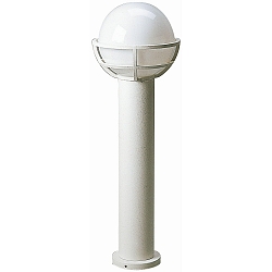 Bollard light Type No. 2030, with ball shade � 23cm, IP44, height 80cm, E27 QA55 max. 57W, cast alu / opal glass, white