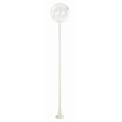 Outdoor Mast light Type No. 2054, � 30cm, height 185cm, IP44, E27 A65 max. 150W, clear ball, white