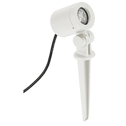 Ground spike spot Type No. 2197, IP54, GU10 PAR16 max. 50W, swiveling, cast alu / glass, incl. connector cable, white matt