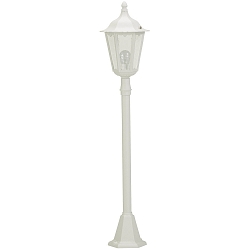 Path light Country style Type No. 4142, 115cm, E27 QA55 max.57W, cast alu / cathedral glass, white