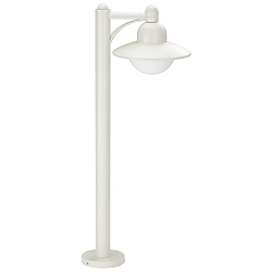 Path light Country style Hat shape round Type No. 4150, IP44, 90cm, E27 QA55 max. 57W, cast alu / opal glass, white matt