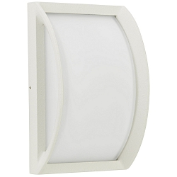 Outdoor LED Wall and Ceiling luminaire Type No. 6389, arched, 18.5x28.5cm, IP44, 10W 3000K 900lm, cast alu, dimmable, silver