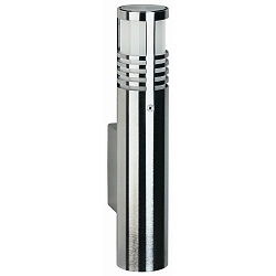 Outdoor Wall luminaire Type No. 0205, IP44, 1 flame, G9 QT14 max. 40W, stainless steel / borosilicate glass satined