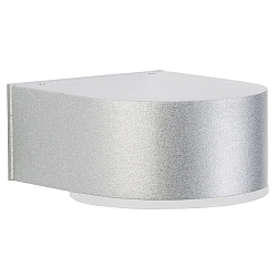 Outdoor LED Wall luminaire Type No. 0233, IP44, 230V AC/DC, 3W 3000K 330lm, cast alu / safety glass satined, silver matt