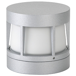Outdoor LED Wall, Ceiling and Pillar luminaire Type No. 0326, IP54, � 14cm, 10W 3000K 900lm, cast alu, dimmable, silver