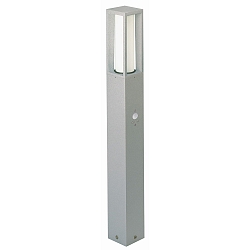 Bollard light Type No. 2066 with motion detector 90�, IP44, 90cm, E27 max. 20W (LED), cast alu / opal glass, silver matt