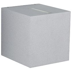 LED Outdoor Wall spot Type No. 2415 - 2-sided, tight/tight, square, IP44, 230V AC/DC, 13.4W 3000K 1200lm, lens clear, silver
