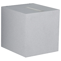 LED Outdoor Wall spot Type No. 2416 - 2-sided, tight/wide, square, IP44, 230V AC/DC, 13.4W 3000K 1200lm, lens + glass, silver