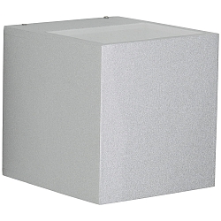 LED Outdoor Wall spot Type No. 2417 - 2-sided, wide/wide, square, IP44, 230V AC/DC, 13.4W 3000K 1200lm, glass, silver