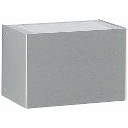 LED Outdoor Wall luminaire Type No. 6164, 2-sided, square, IP44, width 15cm, 2x 5.8W 3000K 430lm, stainless steel / glass