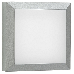 Outdoor LED Wall and Ceiling luminaire Type No. 6562, IP54 IK08, 32 x 32cm, 20W 3000K 2000lm, cast alu, dimmable, silver matt