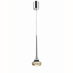 LED pendant luminaire SP FAIRY, 7.4W, 2700K, 565lm, IP20, chrome, amber glass
