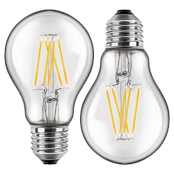 Blulaxa LED Filament Pear shaped Lamp 7W WW glass (clear), double pack