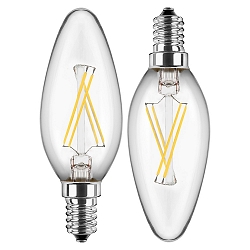 LED Filament lamp candle DOUBLE PACK, 4,5W (40W), E14, 470lm, 2700K, glass clear