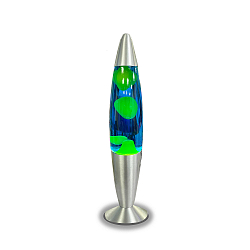 LED lava lamp IP20, blue, yellow, silver 
