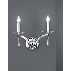 Wall luminaire STELLA, 2 flames, 2x E14 max. 40W, chrome