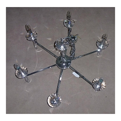 Pendant luminaire GIRATA, 6 flames, 6x E14 max. 40W, chrome
