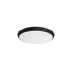 outdoor wall luminaire MAKIRA � 35CM large, round, impact resistant IP65, powder coated, black dimmable