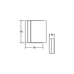 Outdoor LED wall luminaire, IP54, square, with 2 exchangeable front panels, 230V, 9W 3000K 665lm, structured white / opal