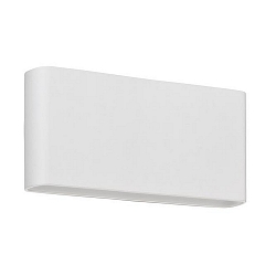 Outdoor LED wall luminaire, IP54, 17 x 9cm, direct / indirect, 230V, 2x5.4W 3000K 2x265lm 120�, alu / acrylic
