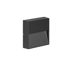 wall luminaire square IP65, black, transparent 