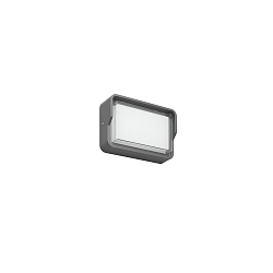 outdoor wall luminaire COATIS square, switchable IP65, powder coated, graphite grey 