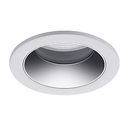 Recessed LED downlight ALTERO, IP44, round, � 8.3cm, changeable cover, 500mA, 9.2W 3000K 820lm 33�, white / chrome