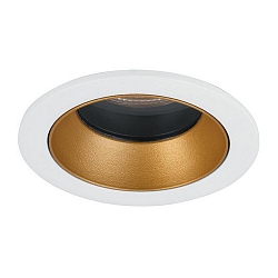 Recessed LED downlight ALTERO, IP44, round, � 8.3cm, changeable cover, 500mA, 9.2W 4000K 840lm 33�, white / gold