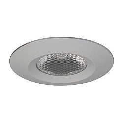 LED light point, IP44, � 4.2cm, Plug&Play 350mA, 1.2W 3000K 70lm 36�, matt alu / clear lens, structured