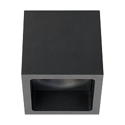 LED downlight with in-depth module, IP20, 230V, square, 10x10x10cm, 15W 3000K 1125lm 38�, structured black