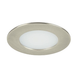 Recessed LED downlight for furniture and wood materials, IP20, round, 12V DC, 3.4W 3000K 255lm 60�, matt nickel